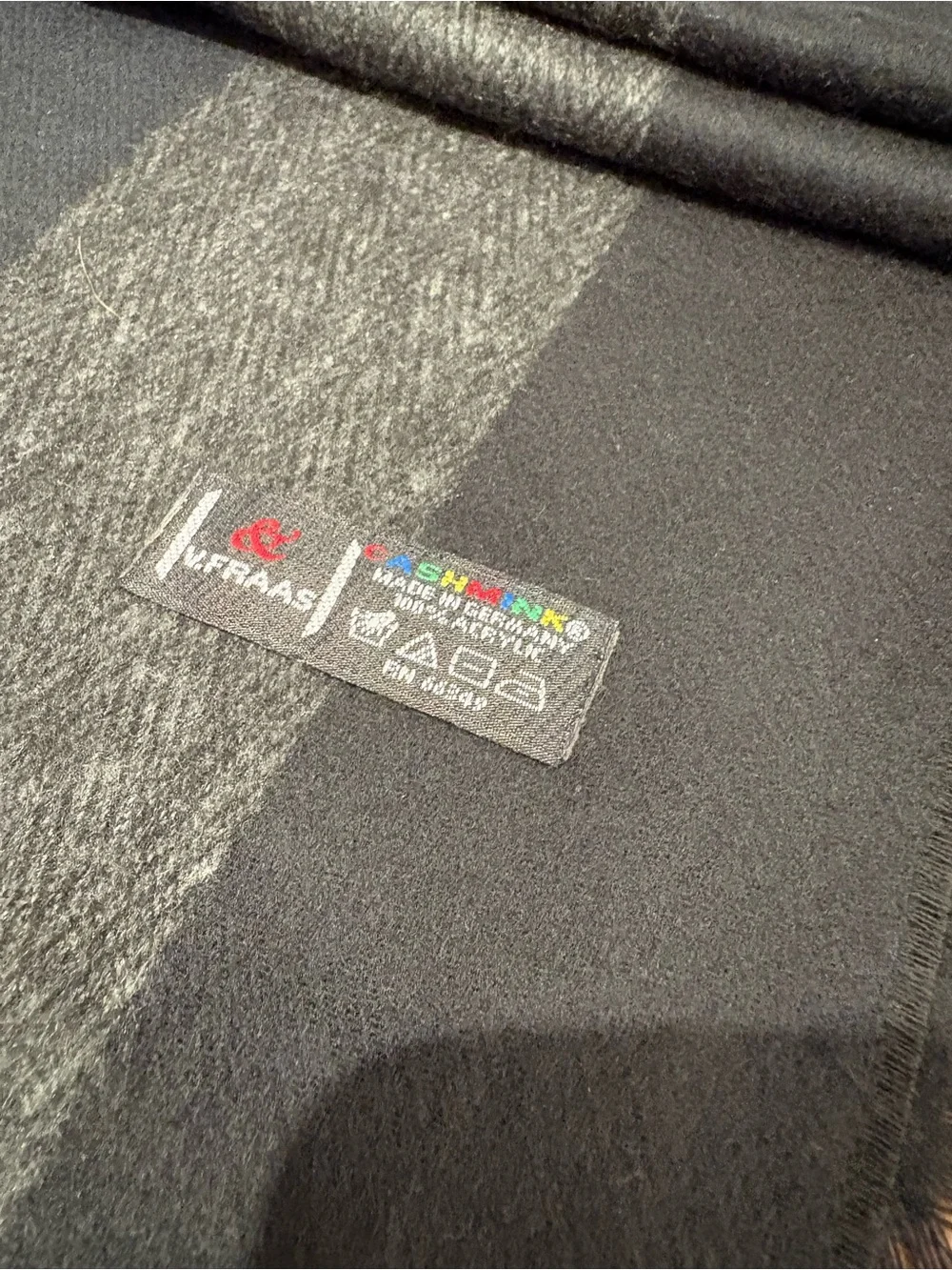 Men's Black & Charcoal Striped Wool Scarf
